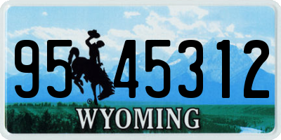WY license plate 9545312