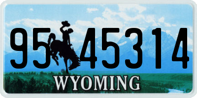 WY license plate 9545314