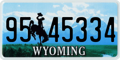 WY license plate 9545334