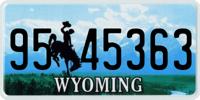 WY license plate 9545363