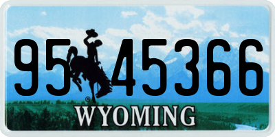 WY license plate 9545366