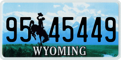 WY license plate 9545449