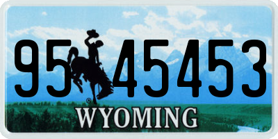 WY license plate 9545453