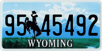 WY license plate 9545492