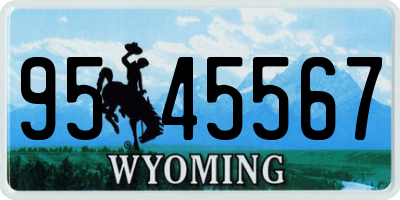 WY license plate 9545567