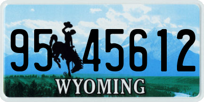 WY license plate 9545612