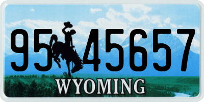 WY license plate 9545657