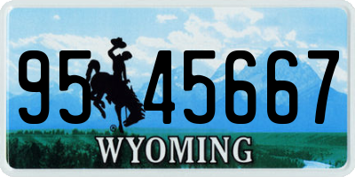 WY license plate 9545667