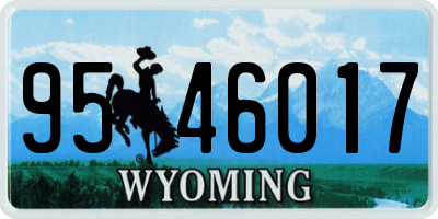 WY license plate 9546017