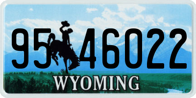 WY license plate 9546022