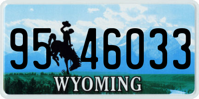 WY license plate 9546033