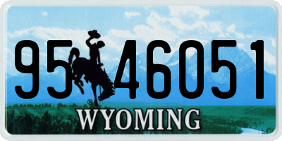 WY license plate 9546051