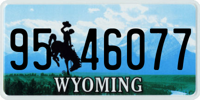 WY license plate 9546077