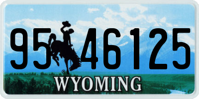 WY license plate 9546125