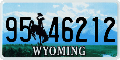 WY license plate 9546212