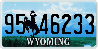WY license plate 9546233