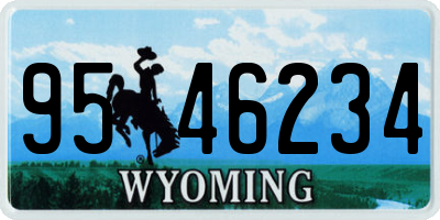 WY license plate 9546234