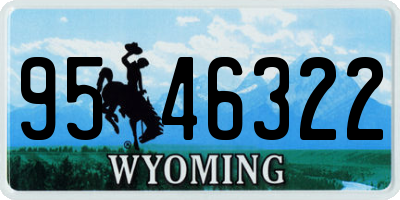WY license plate 9546322