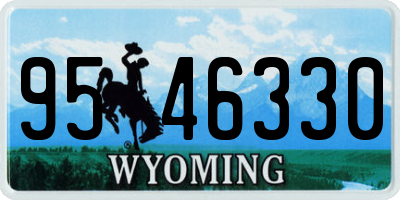 WY license plate 9546330