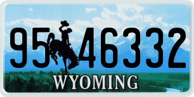 WY license plate 9546332
