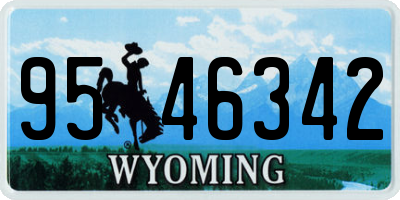 WY license plate 9546342
