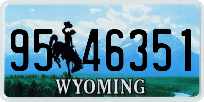 WY license plate 9546351