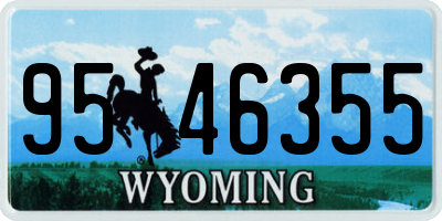 WY license plate 9546355