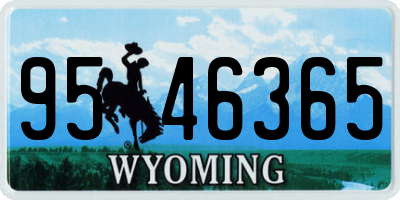 WY license plate 9546365