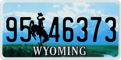 WY license plate 9546373