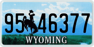 WY license plate 9546377