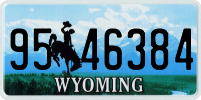 WY license plate 9546384