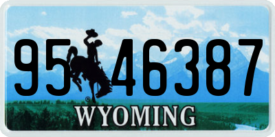 WY license plate 9546387