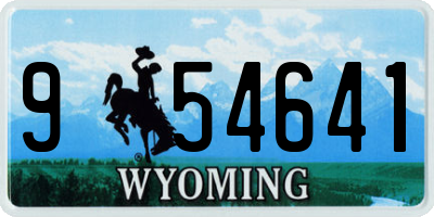 WY license plate 954641