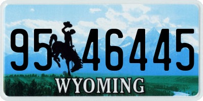 WY license plate 9546445