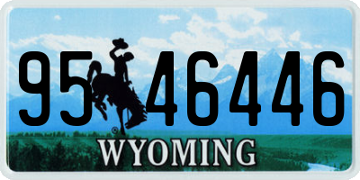 WY license plate 9546446