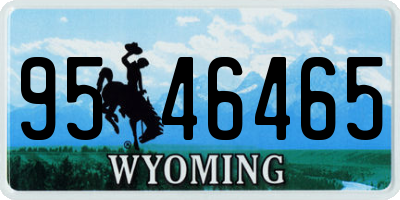 WY license plate 9546465