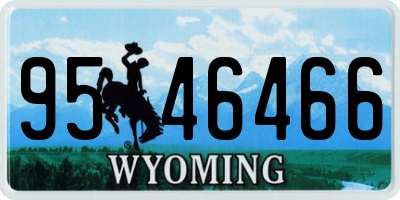 WY license plate 9546466