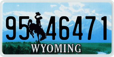 WY license plate 9546471