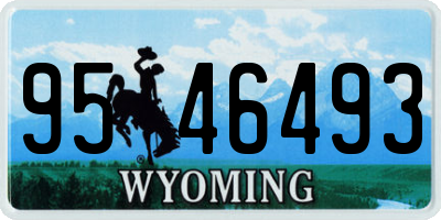 WY license plate 9546493