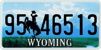 WY license plate 9546513