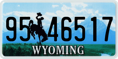 WY license plate 9546517