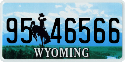 WY license plate 9546566