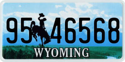WY license plate 9546568
