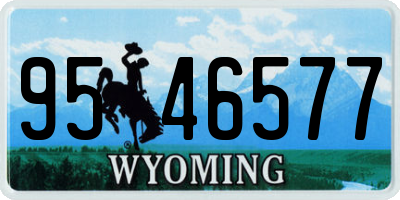 WY license plate 9546577