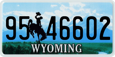 WY license plate 9546602