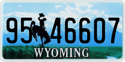 WY license plate 9546607