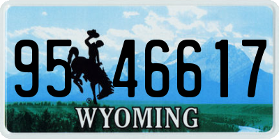 WY license plate 9546617