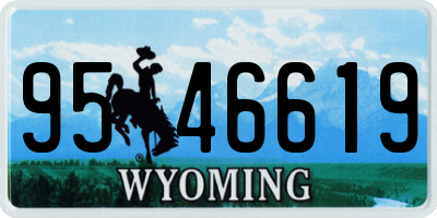 WY license plate 9546619