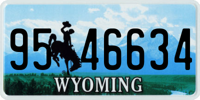 WY license plate 9546634