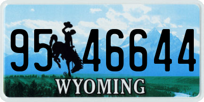WY license plate 9546644